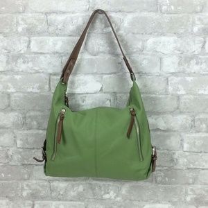 Nino Bossi Leather Purse Green Pebbled Leather